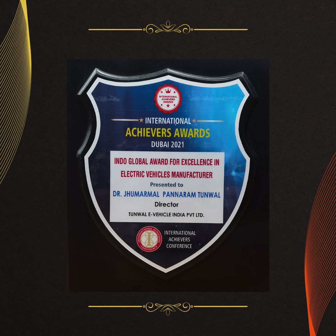 Tunwal E-Motors award/recognition