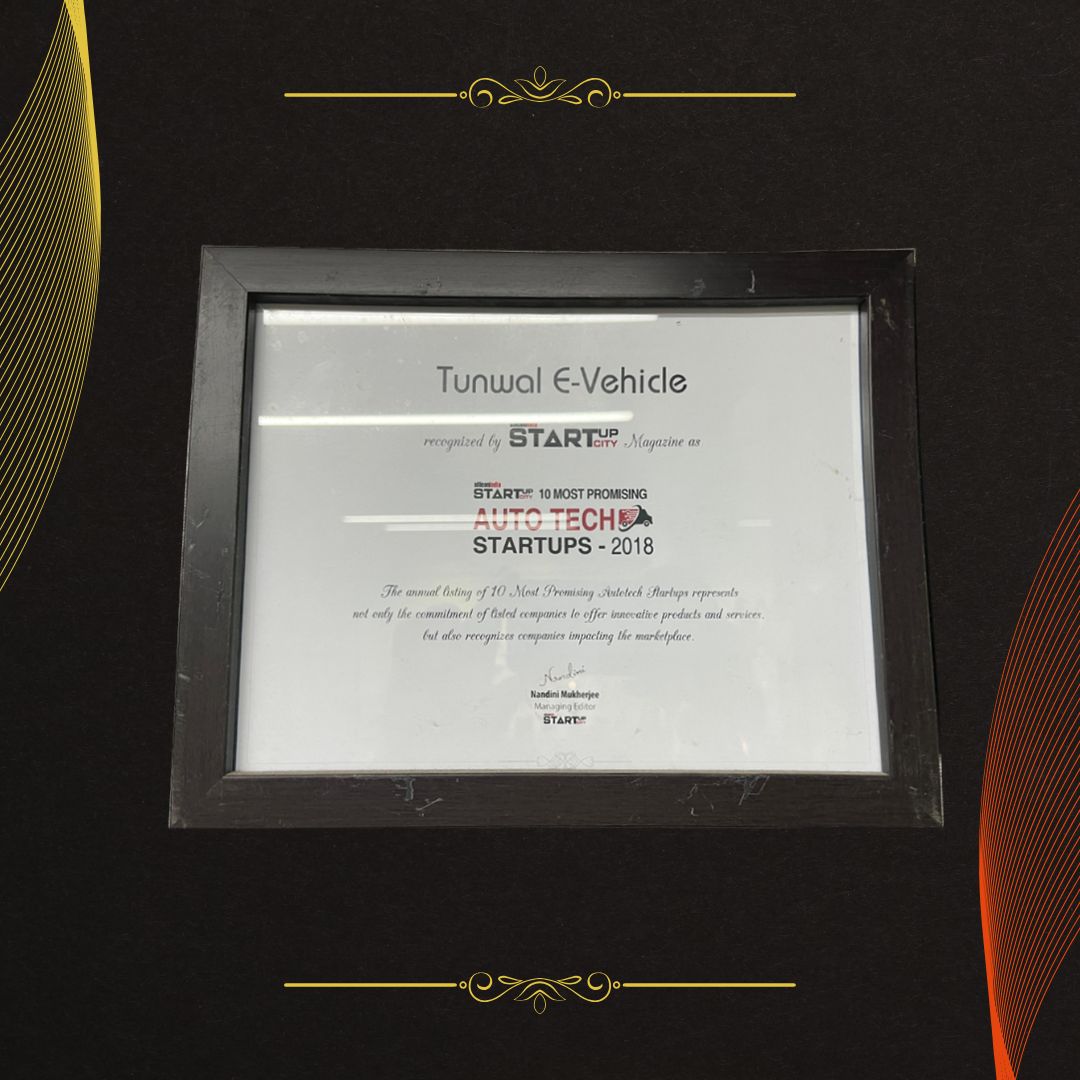 Tunwal E-Motors award/recognition